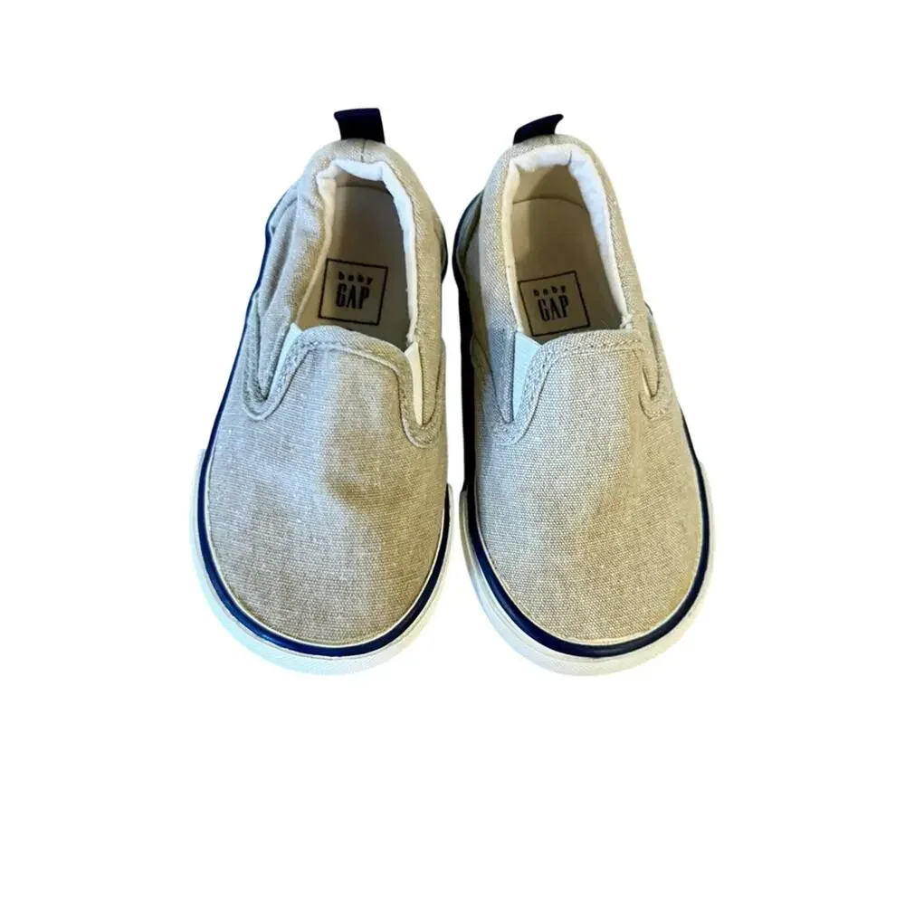 GAP Baby Kids Classic Tan Slip-On Sneakers, Size 5